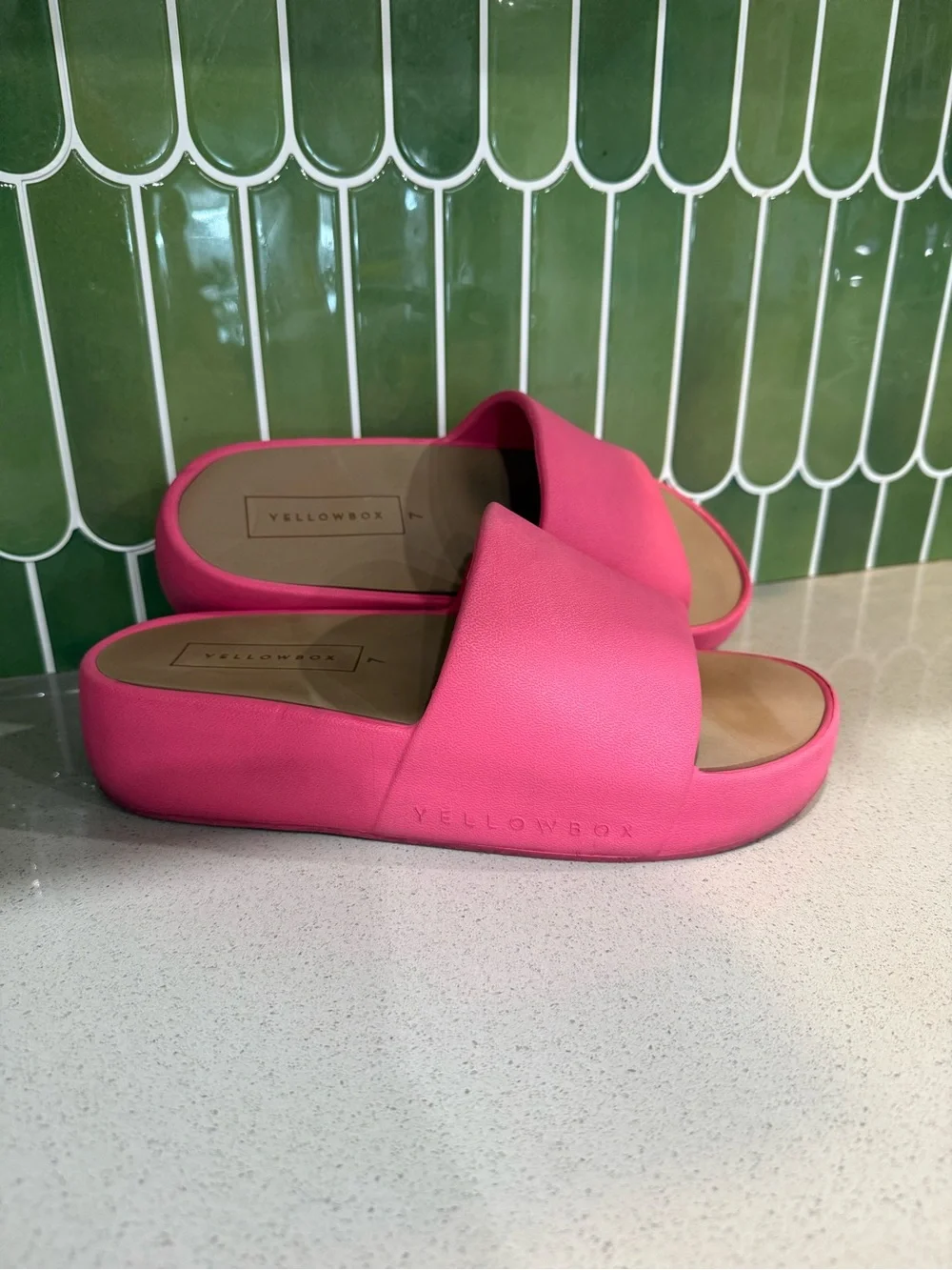 Yellow Box Hot Pink Slide Sandals - Picture 1 of 5